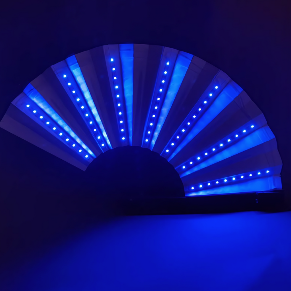 RECHARGEABLE LED LIGHT-UP RAVE FAN