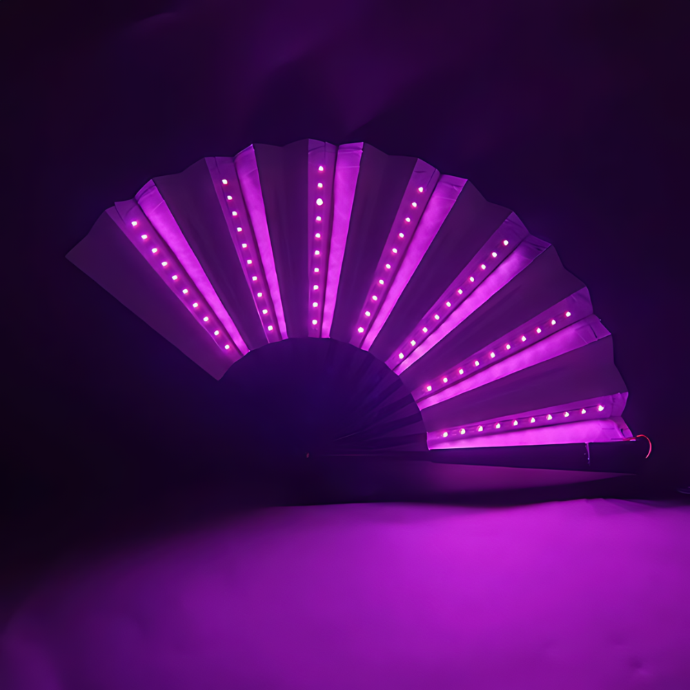 RECHARGEABLE LED LIGHT-UP RAVE FAN