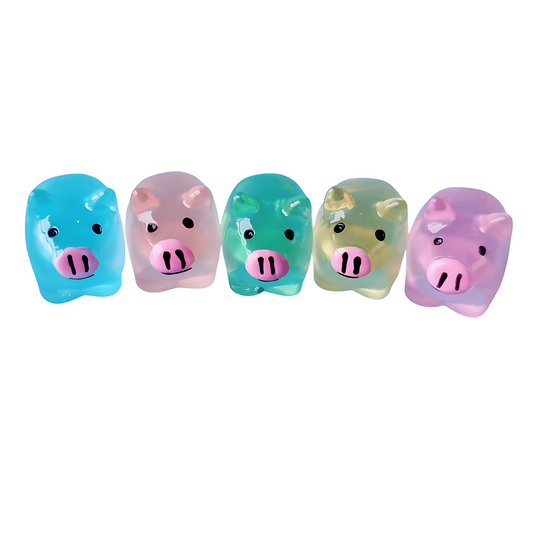 ASSORTED GLOWING RESIN PIGS (50PC)