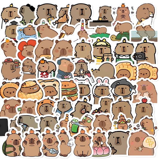 ASSORTED CAPYBARA STICKERS (60PC)